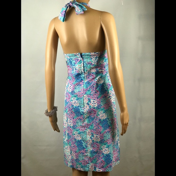 Lilly Pulitzer Lillian blue halter style dress sz 4 - Picture 2 of 6